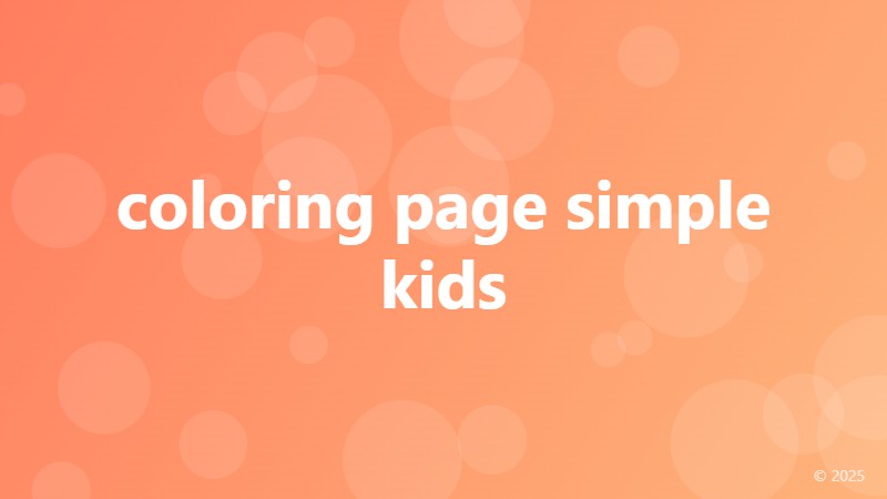 coloring page simple kids