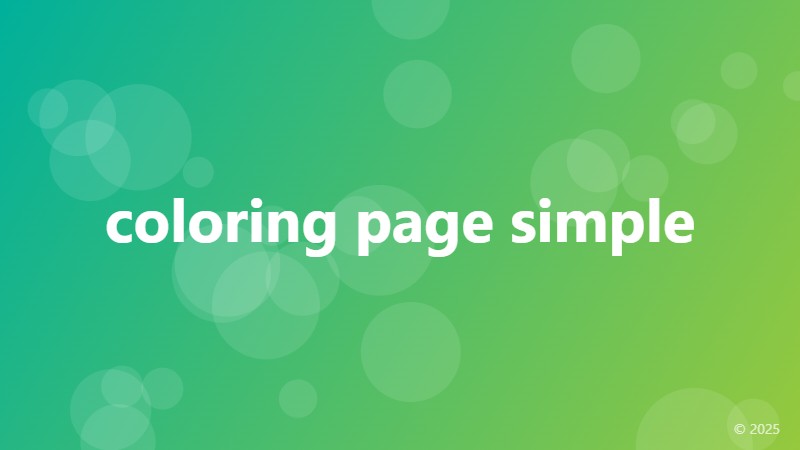coloring page simple