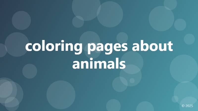 coloring pages about animals