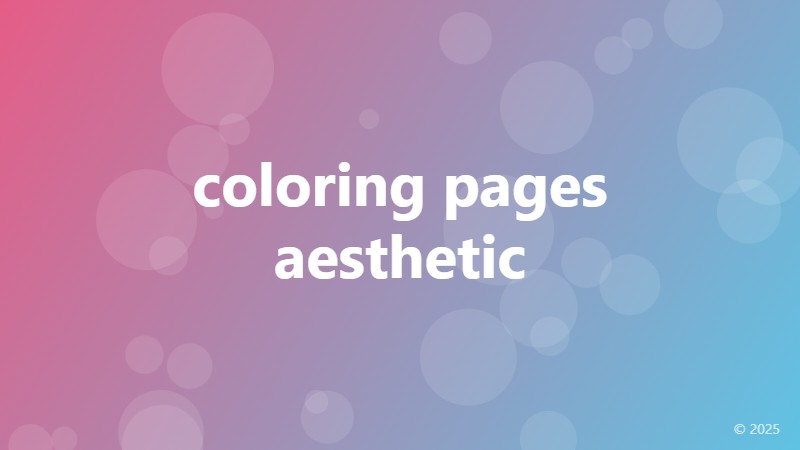 coloring pages aesthetic