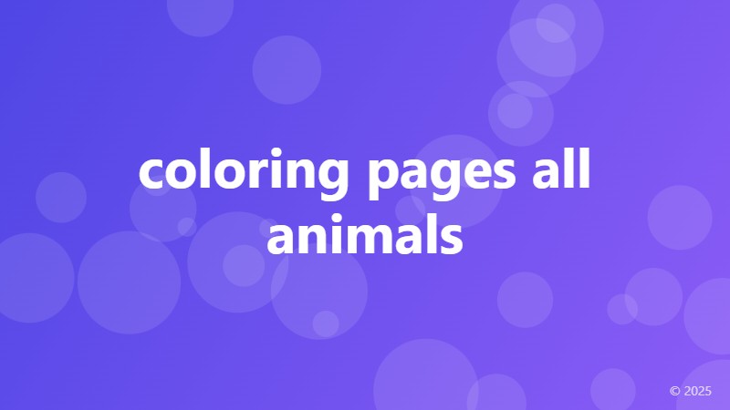 coloring pages all animals