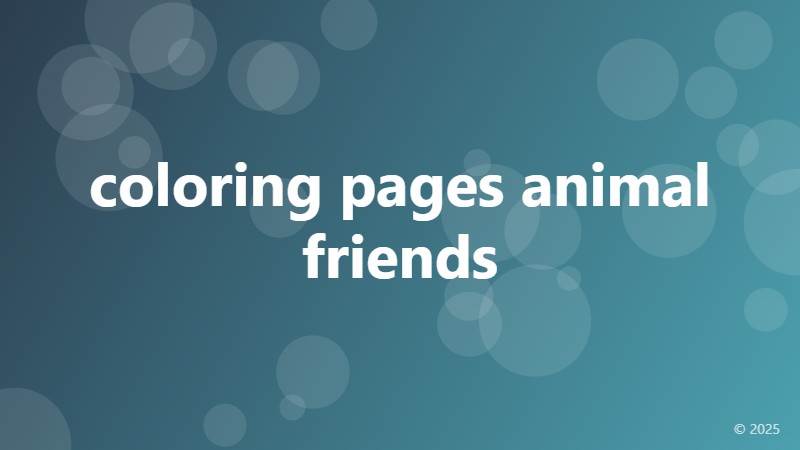coloring pages animal friends