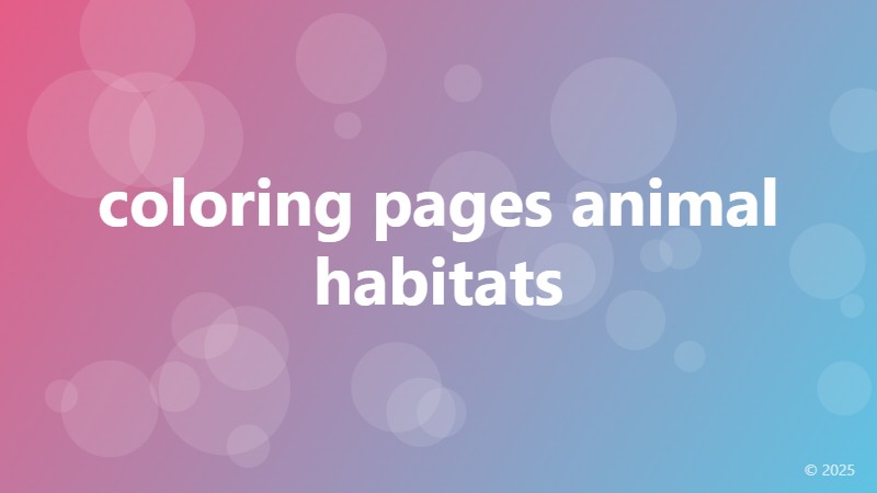 coloring pages animal habitats