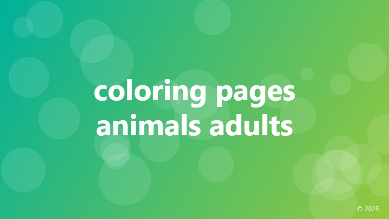 coloring pages animals adults