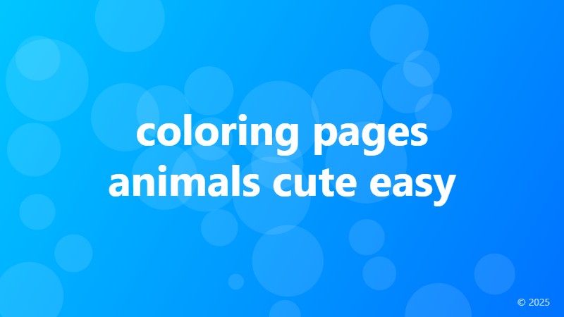 coloring pages animals cute easy