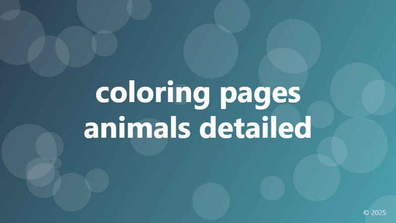 coloring pages animals detailed
