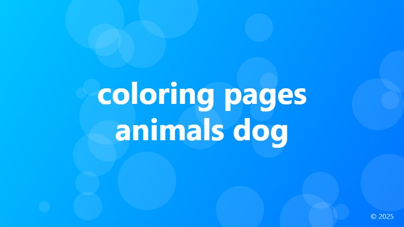 coloring pages animals dog