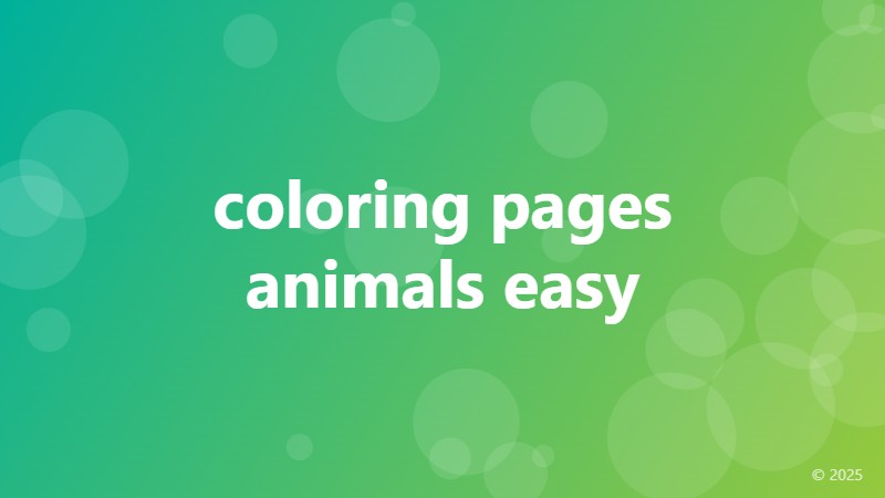 coloring pages animals easy