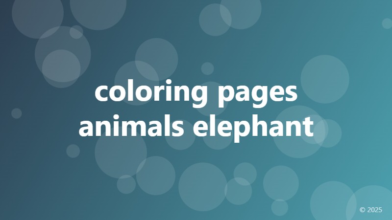 coloring pages animals elephant