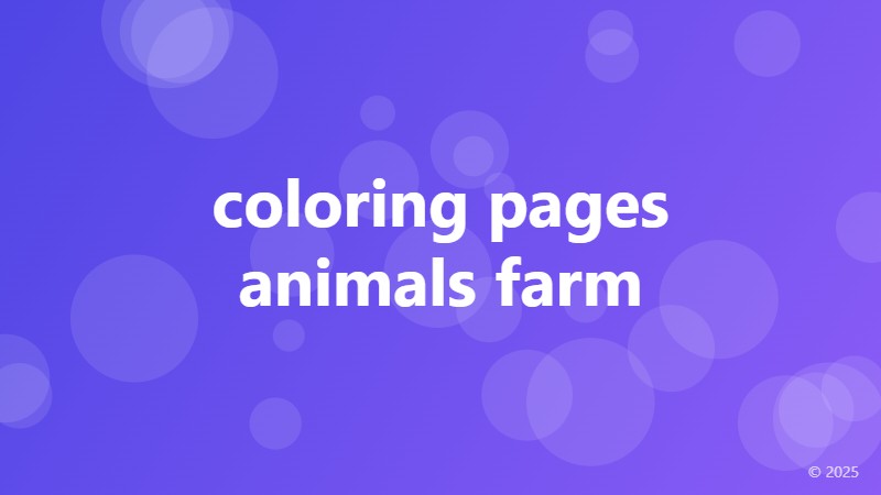 coloring pages animals farm