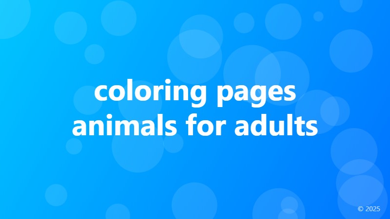 coloring pages animals for adults