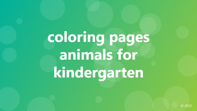 coloring pages animals for kindergarten