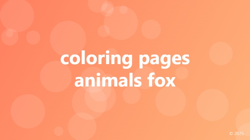 coloring pages animals fox