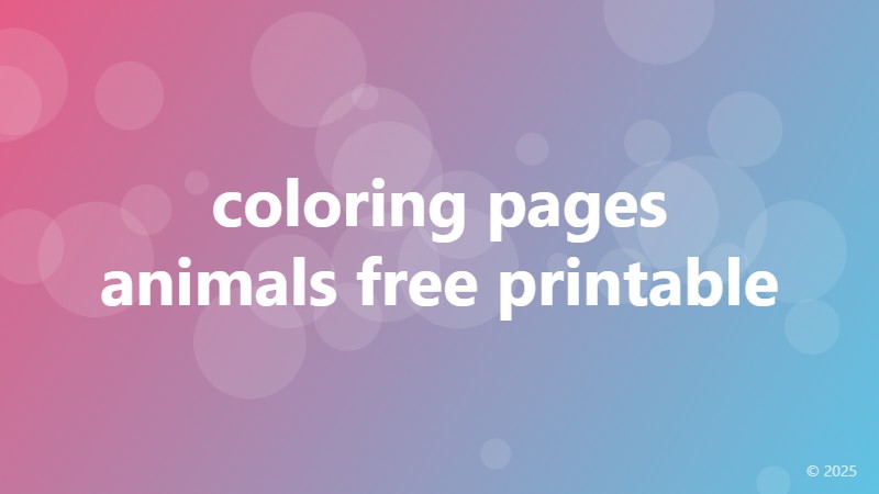 coloring pages animals free printable