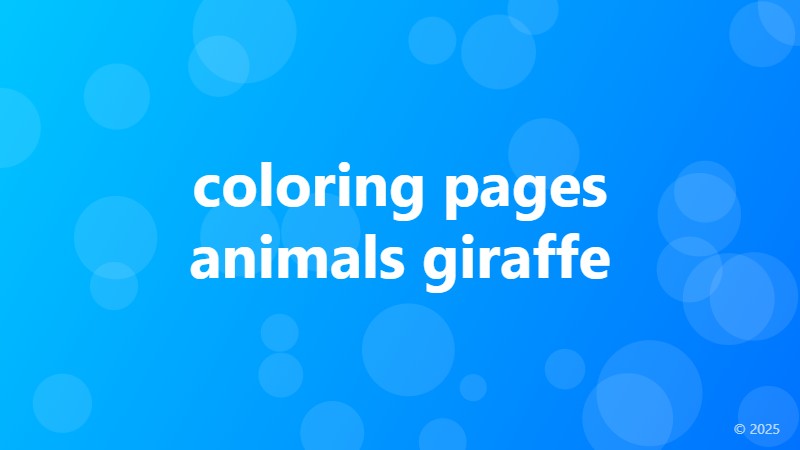 coloring pages animals giraffe