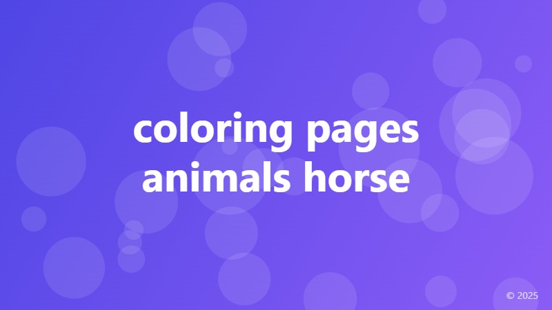 coloring pages animals horse