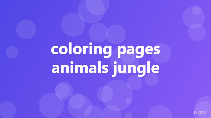 coloring pages animals jungle