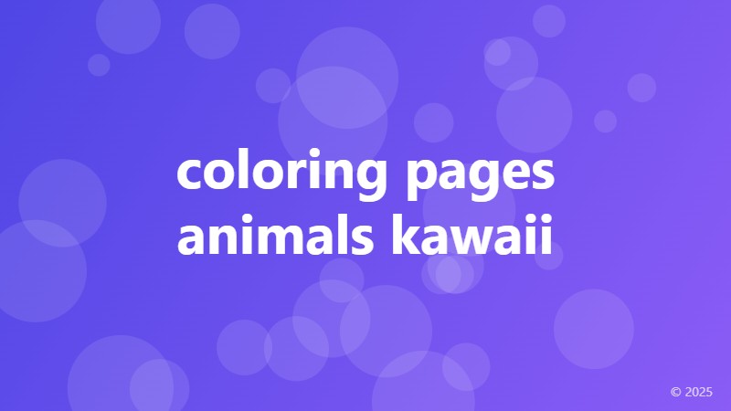 coloring pages animals kawaii