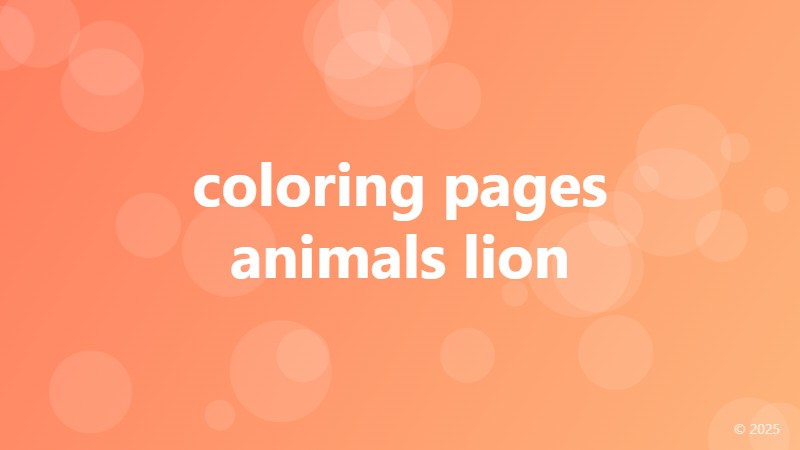 coloring pages animals lion
