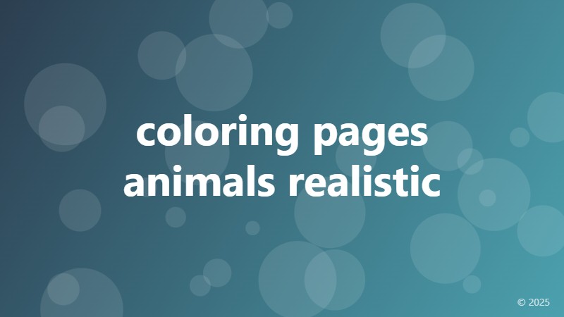 coloring pages animals realistic