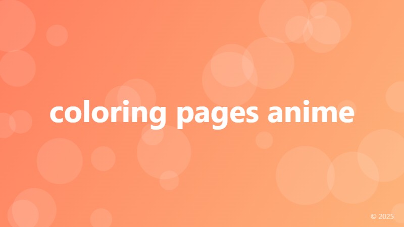 coloring pages anime