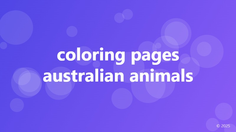 coloring pages australian animals
