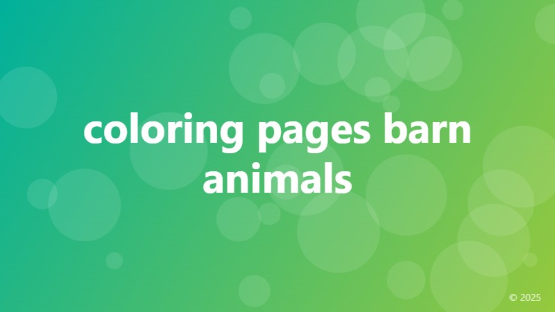 coloring pages barn animals