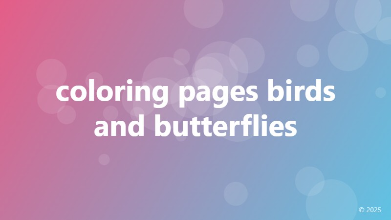 coloring pages birds and butterflies