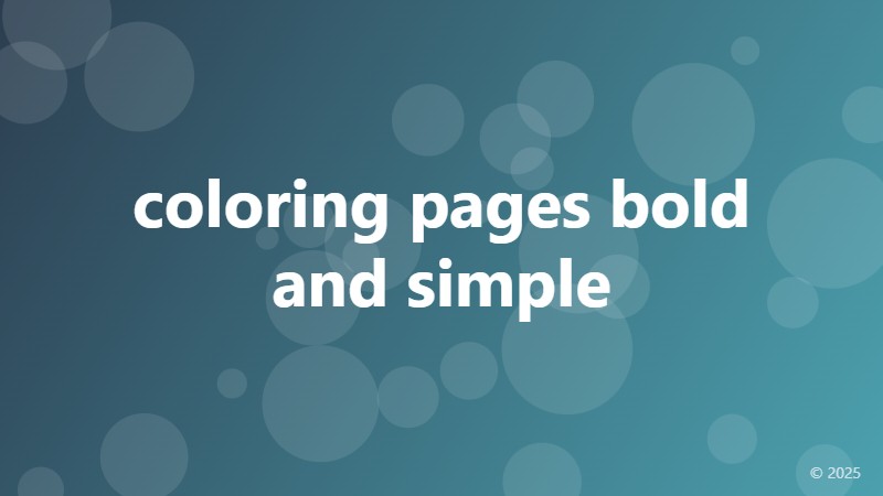 coloring pages bold and simple