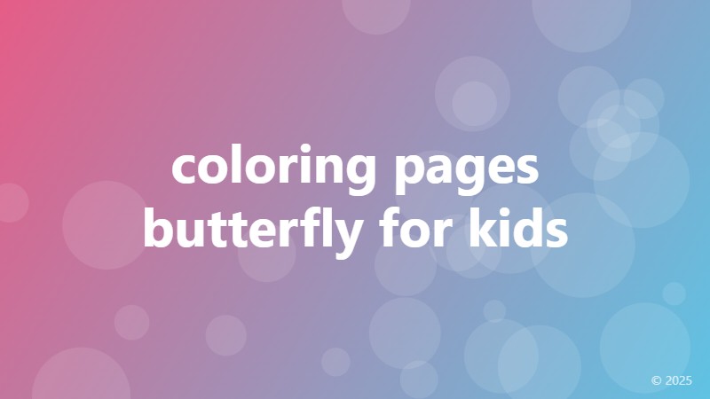 coloring pages butterfly for kids