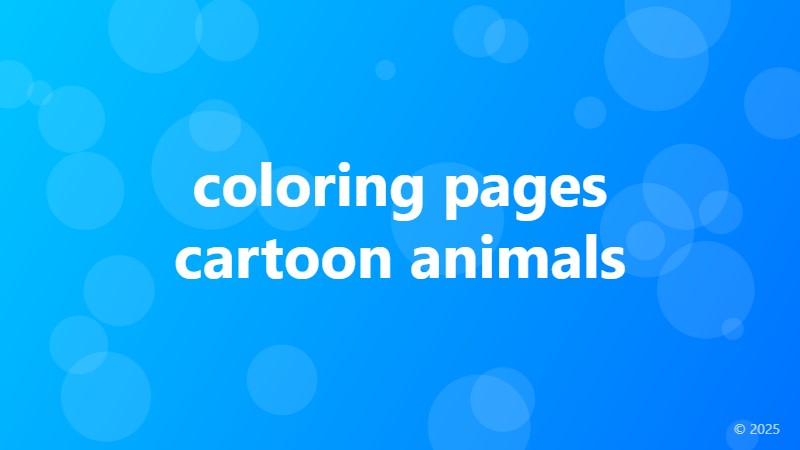 coloring pages cartoon animals