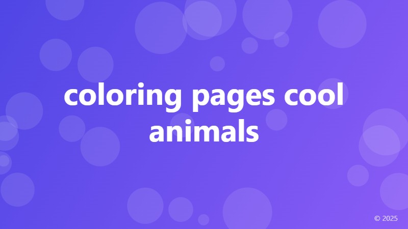 coloring pages cool animals