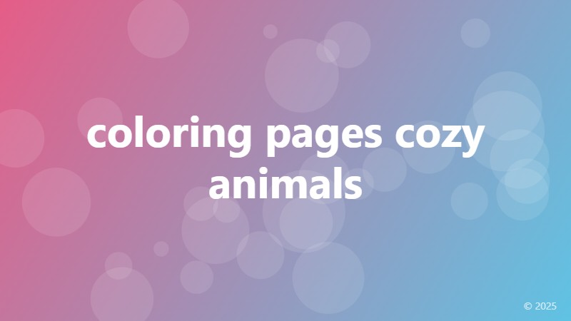 coloring pages cozy animals