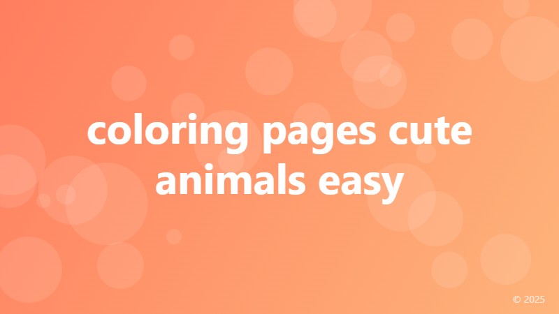 coloring pages cute animals easy