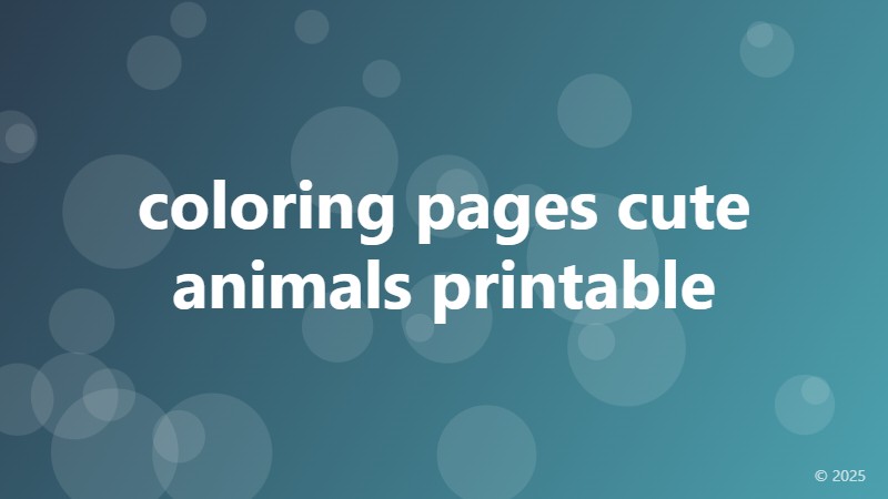 coloring pages cute animals printable