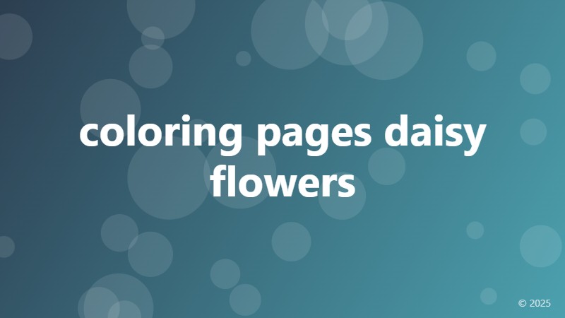 coloring pages daisy flowers
