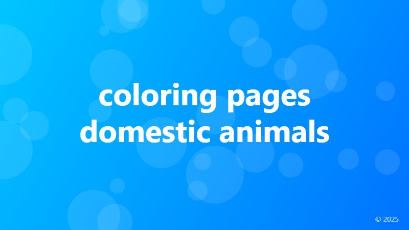 coloring pages domestic animals