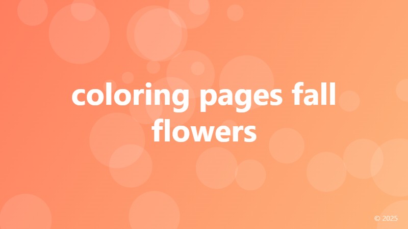 coloring pages fall flowers