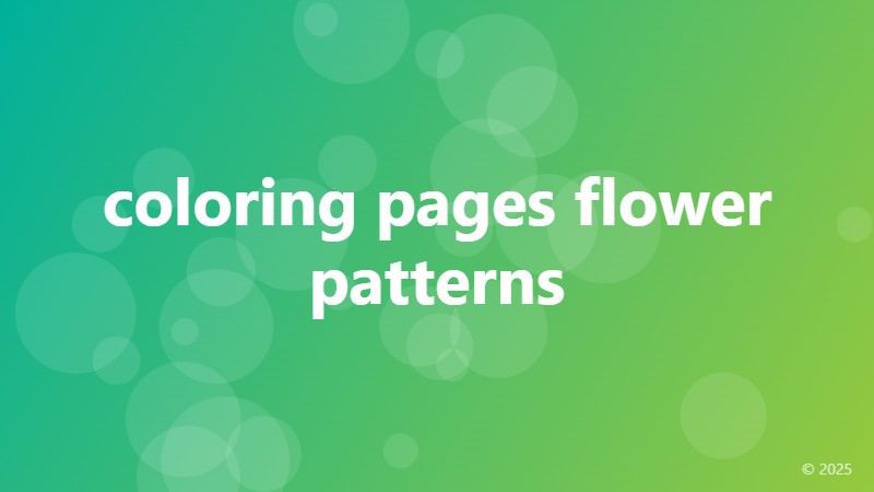 coloring pages flower patterns