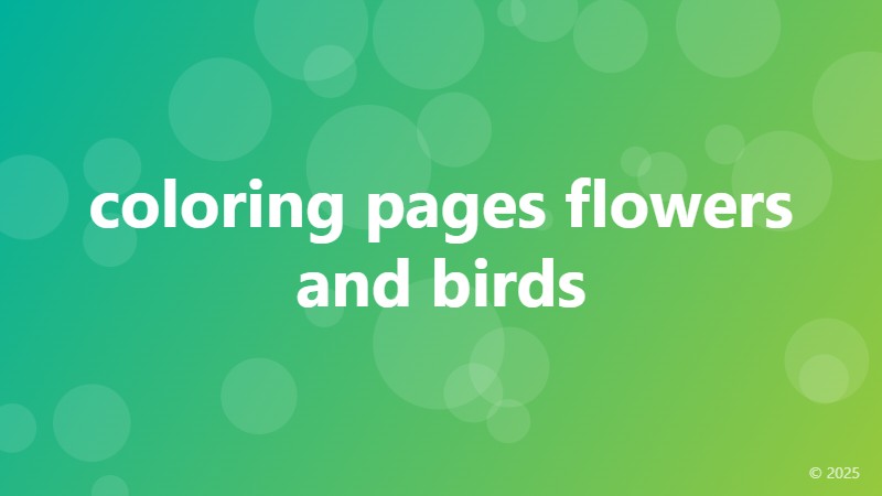 coloring pages flowers and birds