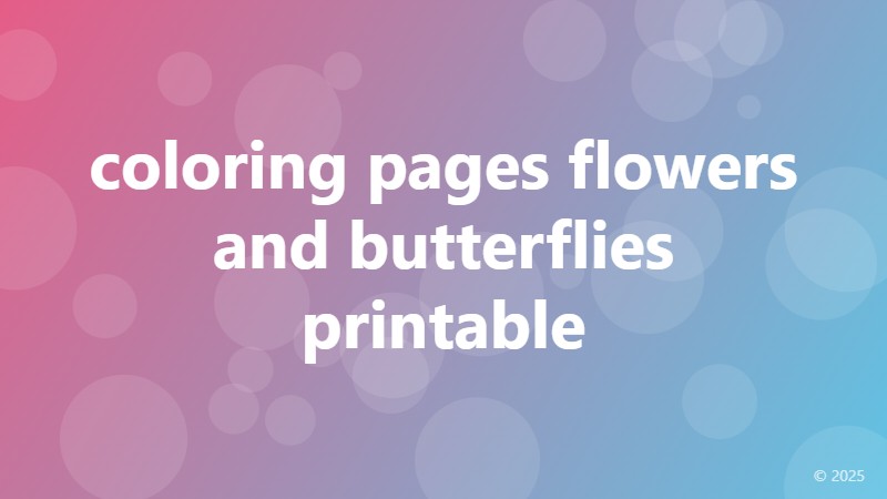 coloring pages flowers and butterflies printable