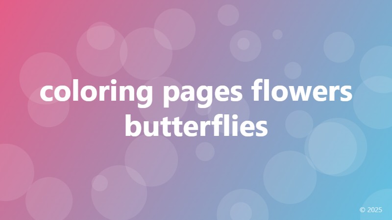 coloring pages flowers butterflies
