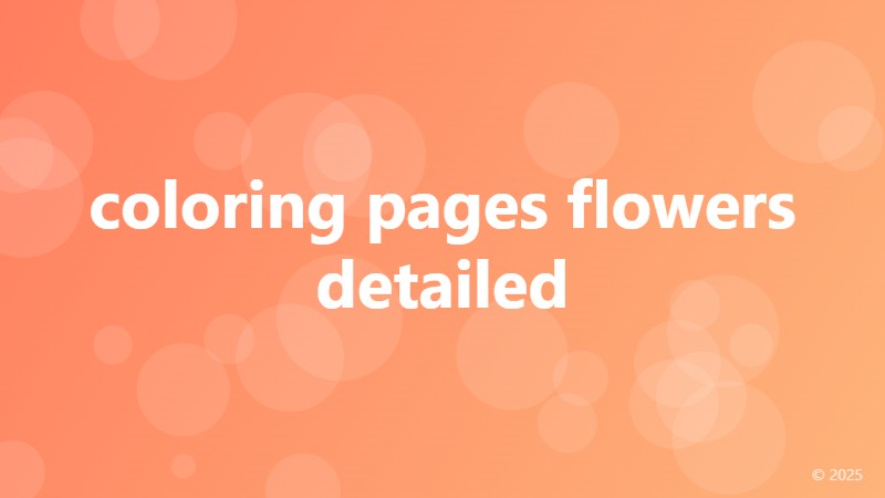 coloring pages flowers detailed