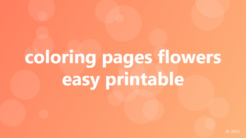 coloring pages flowers easy printable