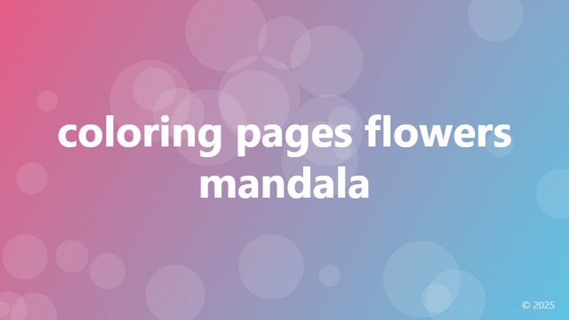 coloring pages flowers mandala