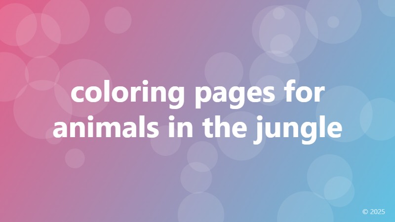 coloring pages for animals in the jungle