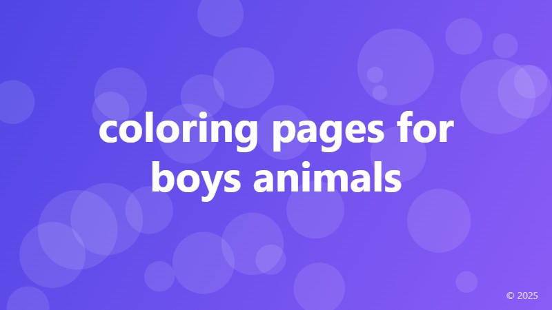 coloring pages for boys animals