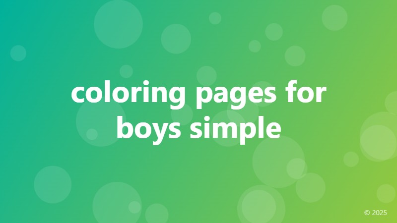 coloring pages for boys simple