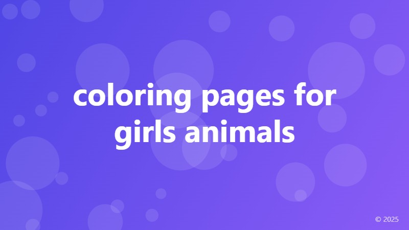 coloring pages for girls animals