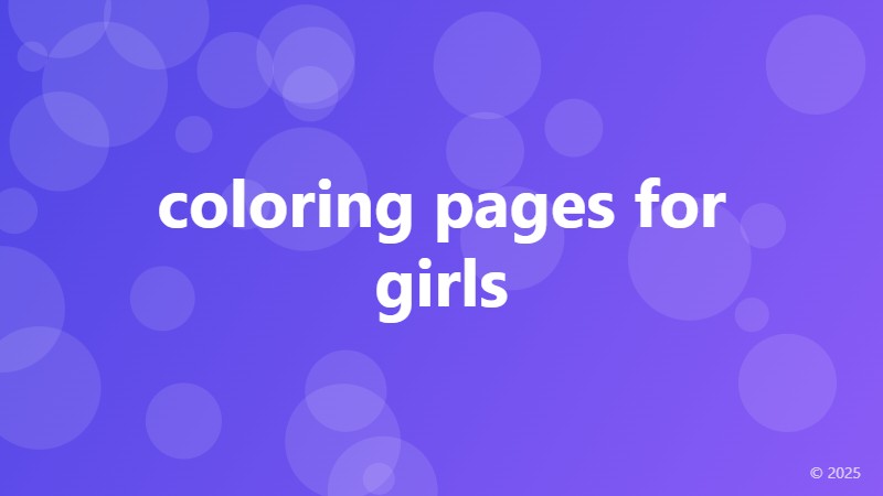 coloring pages for girls